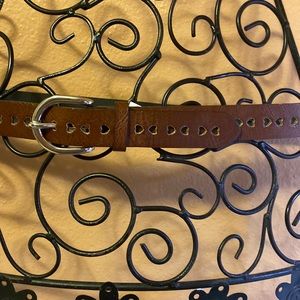 Target brown belt with cut out hearts and silver toned hardware